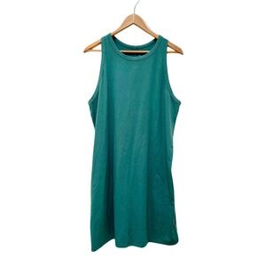 A New Day Women's Green Sleeveless Tank Dress XL Cotton Blend Casual‎ Tunic